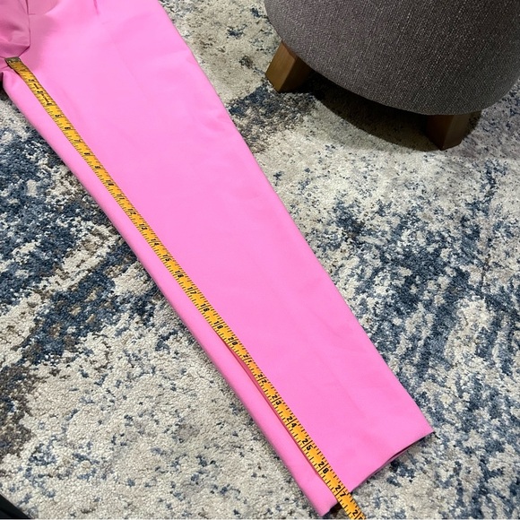 Zara Soft Pink High Waist Ankle Front Pleated Belted Trouser Pants Size Small - Picture 12 of 12